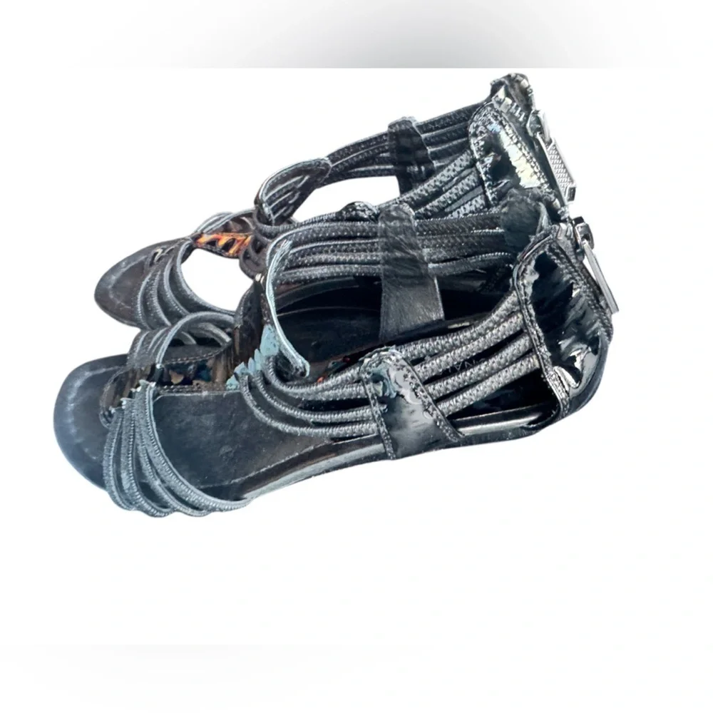 Donald J. Pliner Black Gladiator Style Wedges Size 8